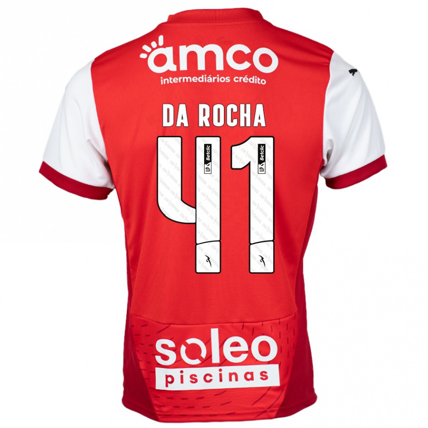 Kinder Fußball Yanis Da Rocha #41 Rot Weiß Heimtrikot Trikot 2024/25 T-Shirt Luxemburg