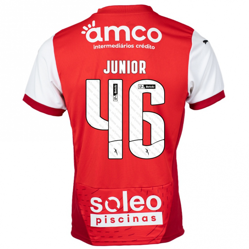 Kinder Fußball Mário Junior #46 Rot Weiß Heimtrikot Trikot 2024/25 T-Shirt Luxemburg