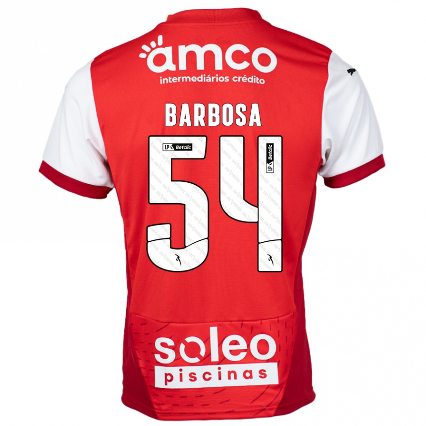 Kinder Fußball Guilherme Barbosa #54 Rot Weiß Heimtrikot Trikot 2024/25 T-Shirt Luxemburg