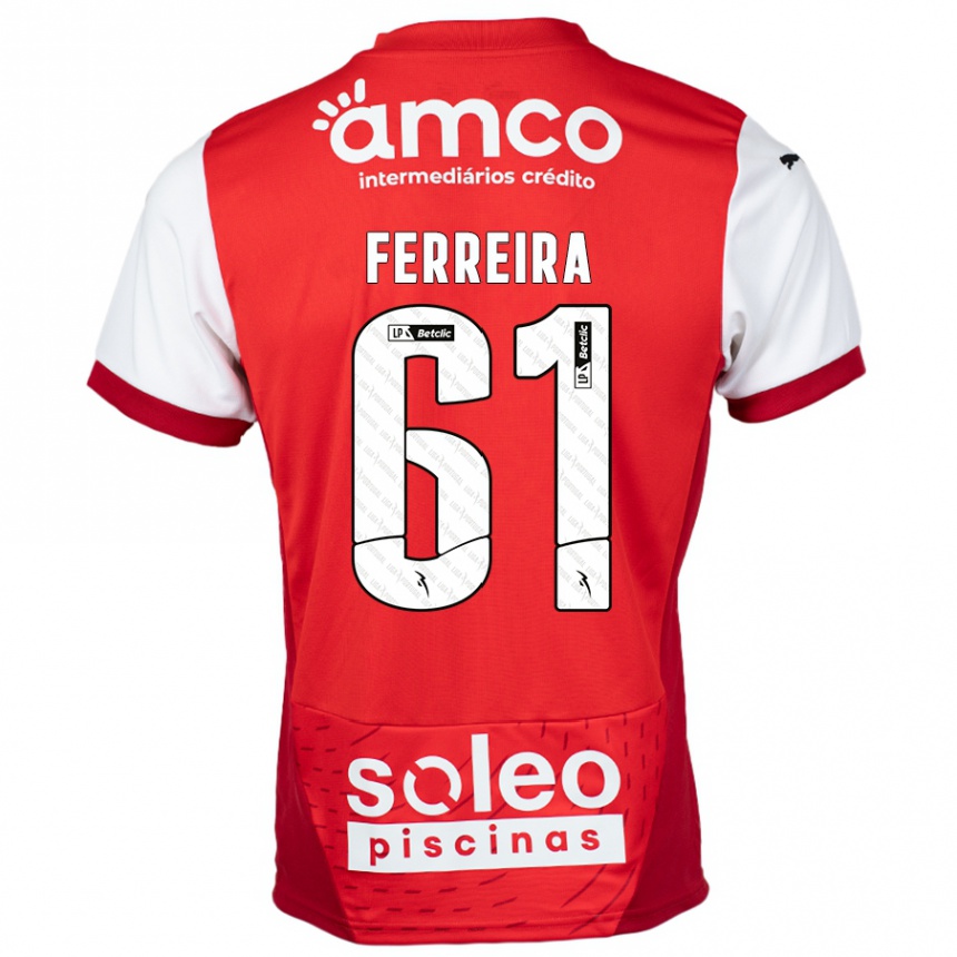 Kinder Fußball Tiago Ferreira #61 Rot Weiß Heimtrikot Trikot 2024/25 T-Shirt Luxemburg