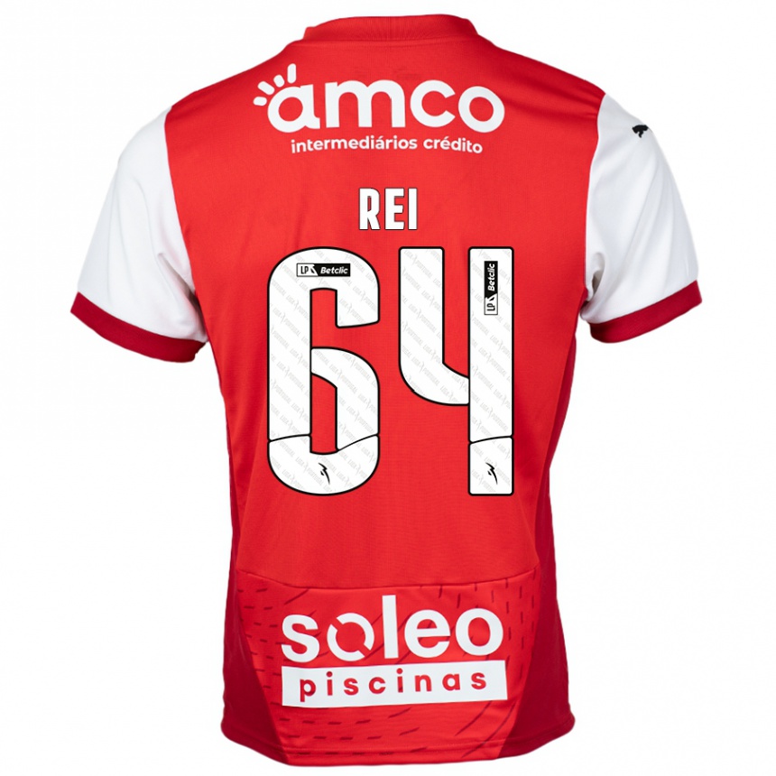 Kinder Fußball Ricardo Rei #64 Rot Weiß Heimtrikot Trikot 2024/25 T-Shirt Luxemburg