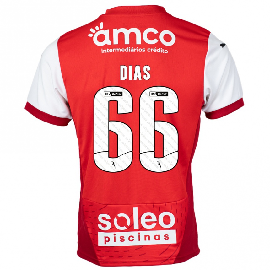 Kinder Fußball Gonçalo Dias #66 Rot Weiß Heimtrikot Trikot 2024/25 T-Shirt Luxemburg