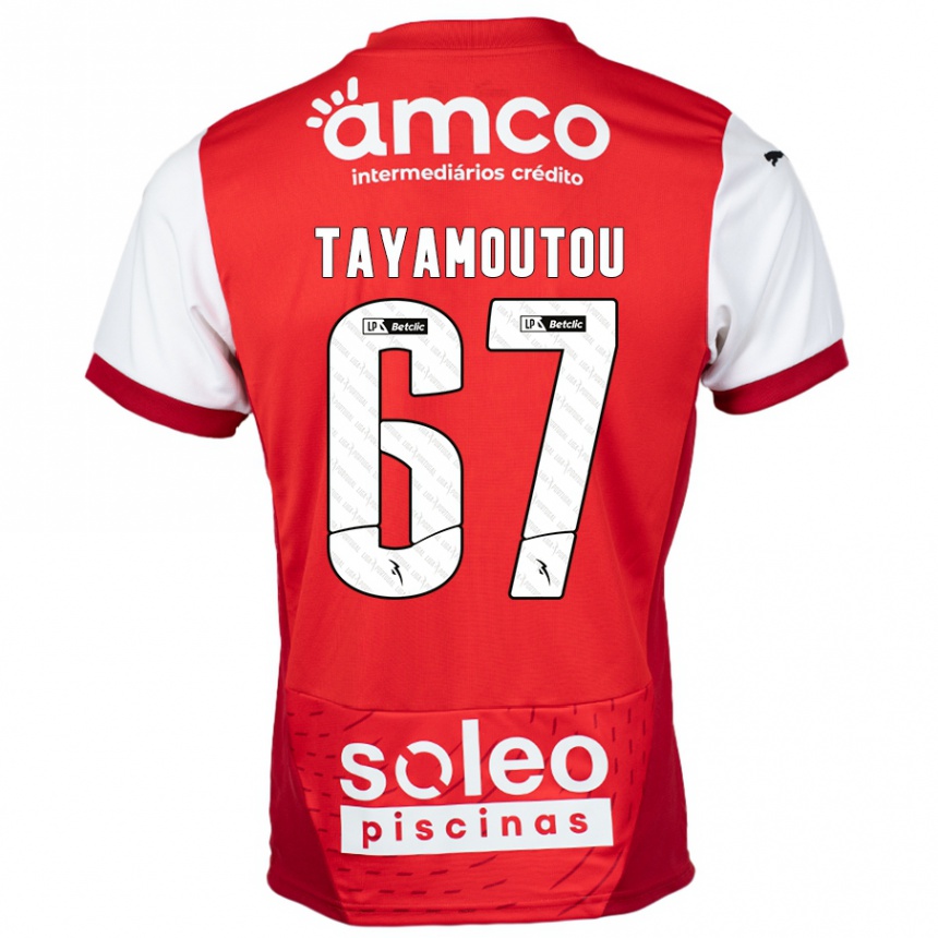 Kinder Fußball Enzo Tayamoutou #67 Rot Weiß Heimtrikot Trikot 2024/25 T-Shirt Luxemburg