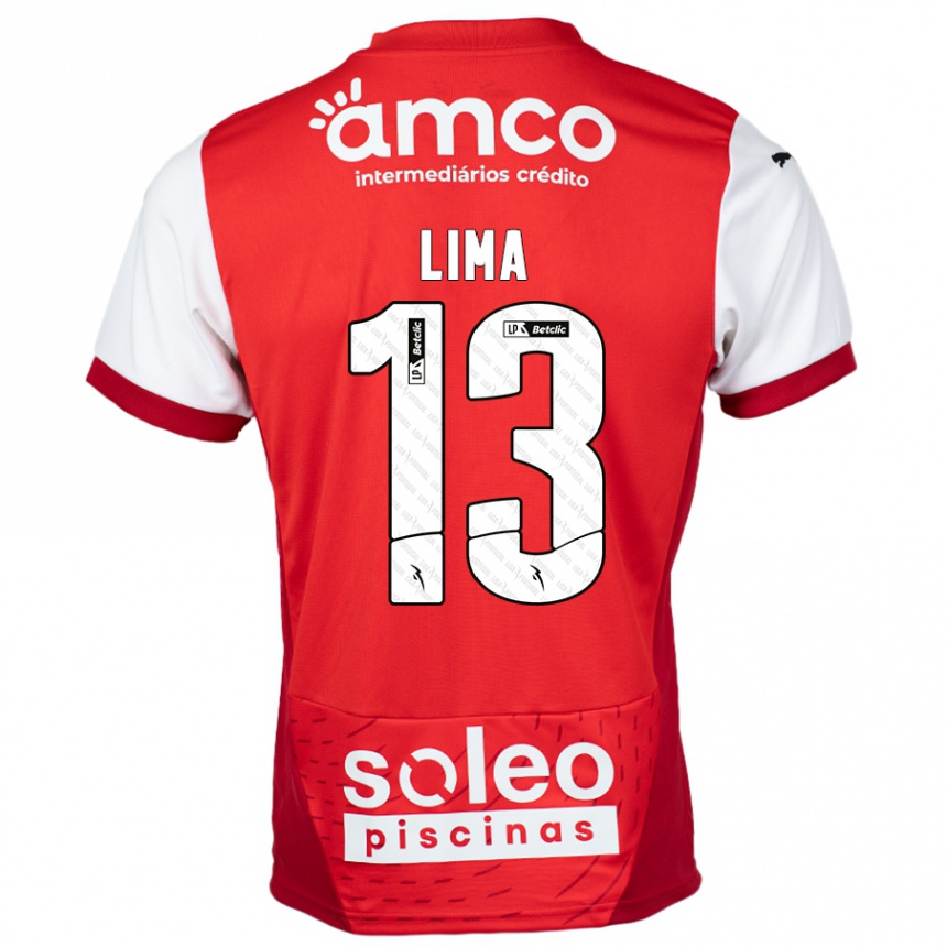 Kinder Fußball Aline Lima #13 Rot Weiß Heimtrikot Trikot 2024/25 T-Shirt Luxemburg