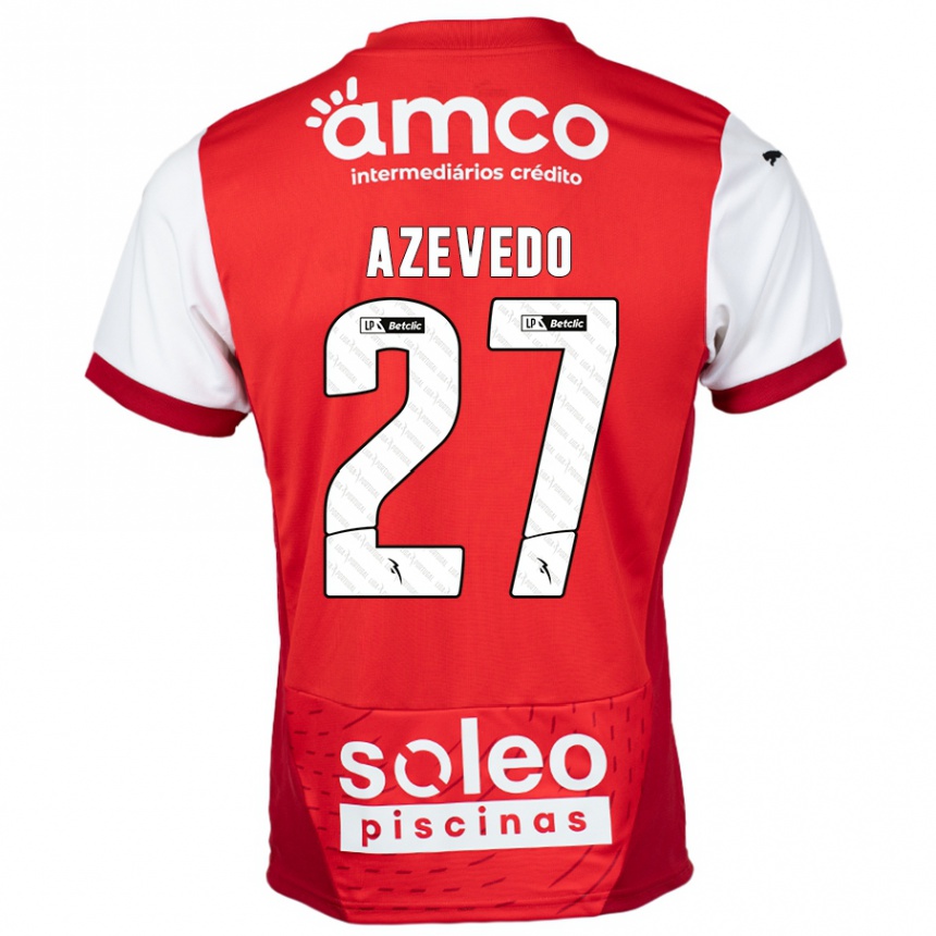 Kinder Fußball Mariana Azevedo #27 Rot Weiß Heimtrikot Trikot 2024/25 T-Shirt Luxemburg