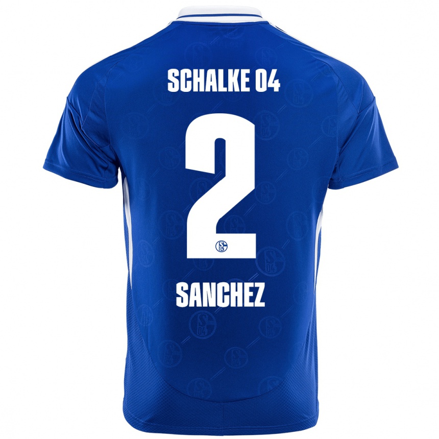 Kinder Fußball Felipe Sánchez #2 Königsblau Heimtrikot Trikot 2024/25 T-Shirt Luxemburg