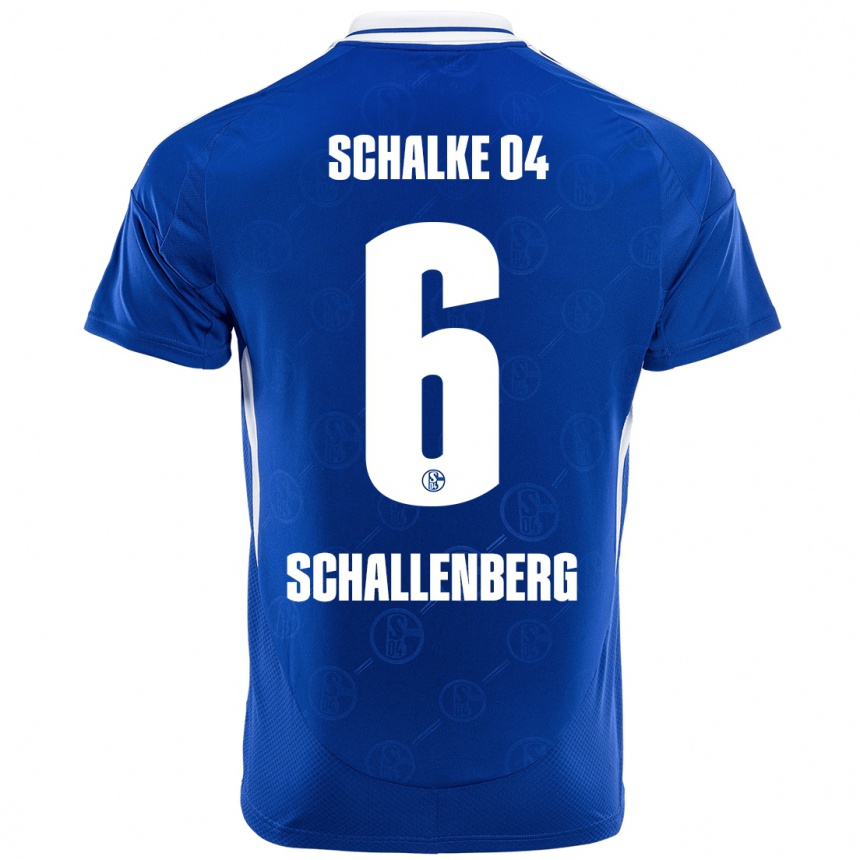 Kinder Fußball Ron Schallenberg #6 Königsblau Heimtrikot Trikot 2024/25 T-Shirt Luxemburg