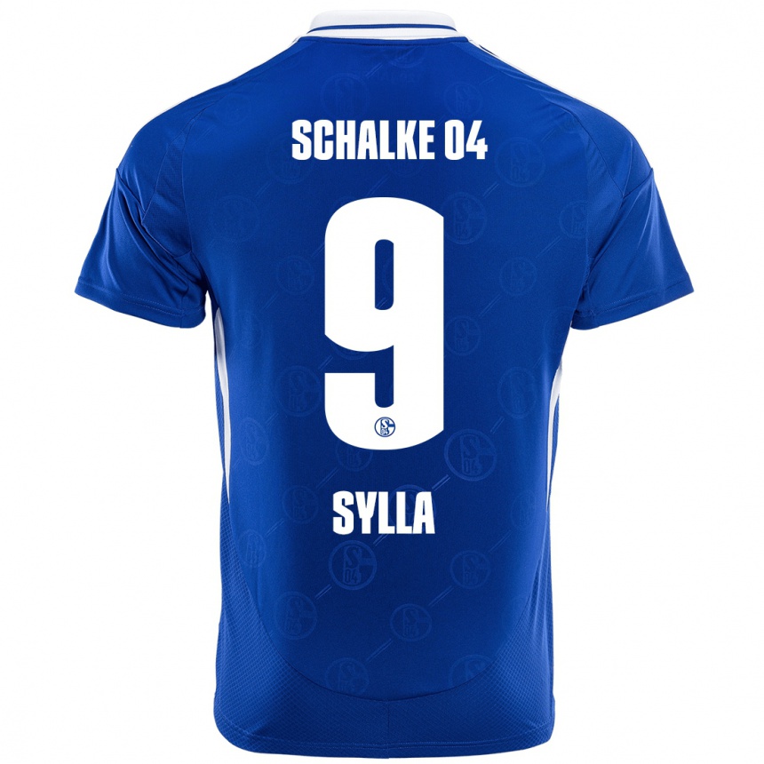 Kinder Fußball Moussa Sylla #9 Königsblau Heimtrikot Trikot 2024/25 T-Shirt Luxemburg