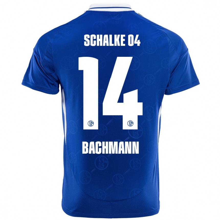 Kinder Fußball Janik Bachmann #14 Königsblau Heimtrikot Trikot 2024/25 T-Shirt Luxemburg