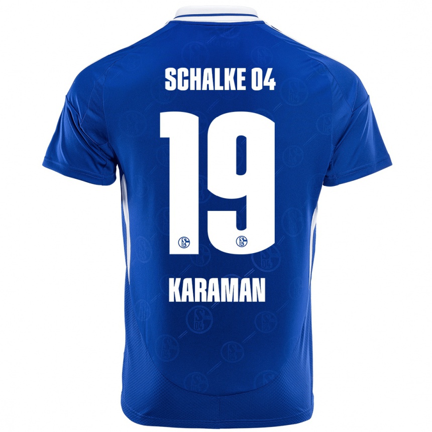 Kinder Fußball Kenan Karaman #19 Königsblau Heimtrikot Trikot 2024/25 T-Shirt Luxemburg