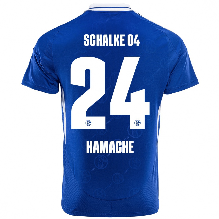 Kinder Fußball Ilyes Hamache #24 Königsblau Heimtrikot Trikot 2024/25 T-Shirt Luxemburg