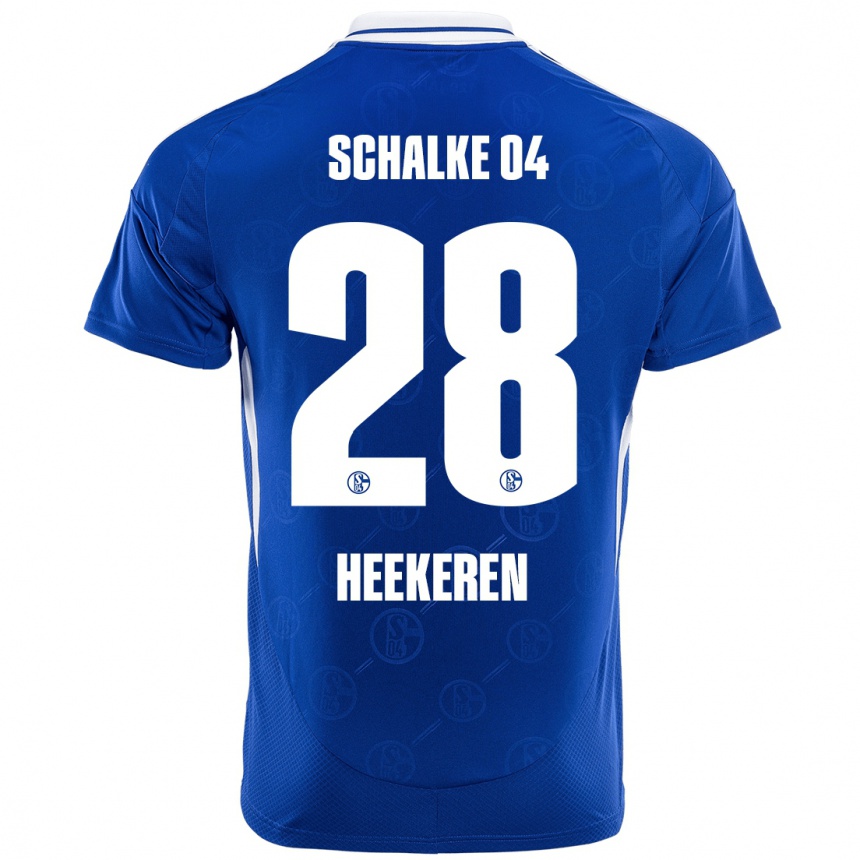 Kinder Fußball Justin Heekeren #28 Königsblau Heimtrikot Trikot 2024/25 T-Shirt Luxemburg