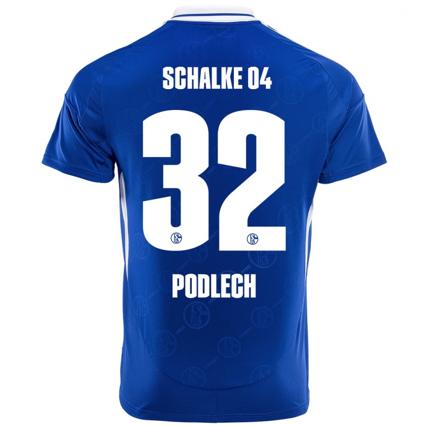 Kinder Fußball Luca Podlech #32 Königsblau Heimtrikot Trikot 2024/25 T-Shirt Luxemburg