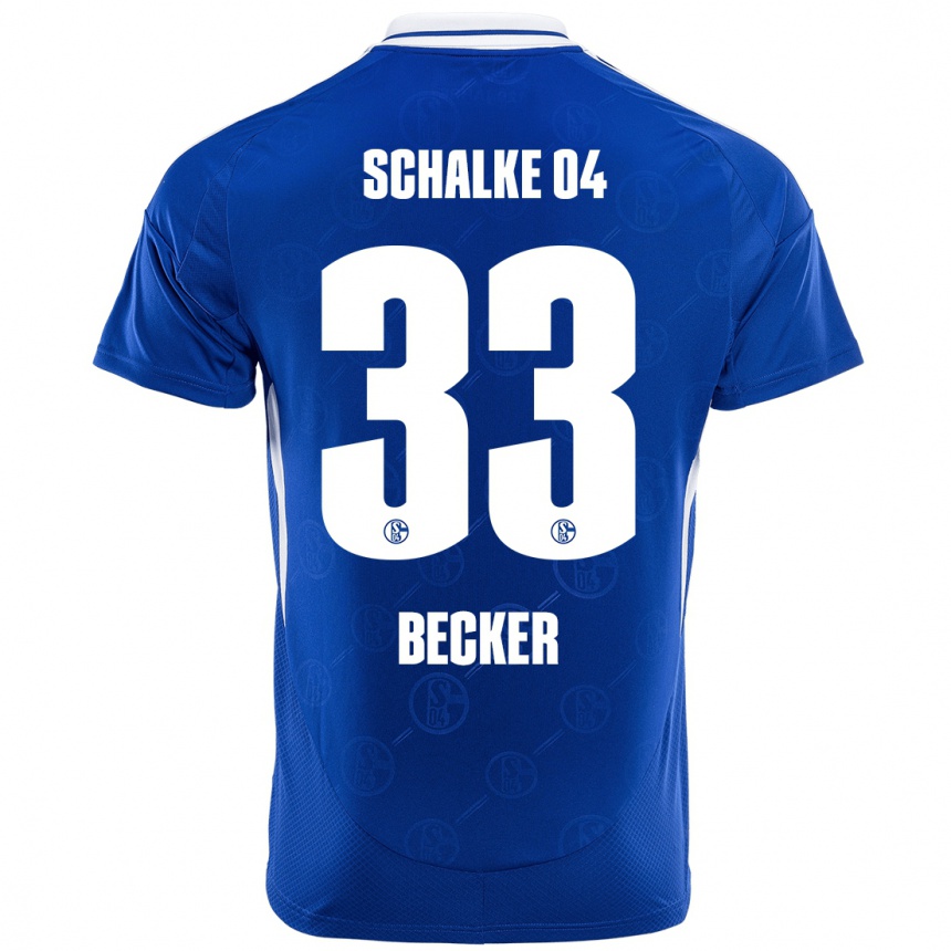 Kinder Fußball Vitalie Becker #33 Königsblau Heimtrikot Trikot 2024/25 T-Shirt Luxemburg