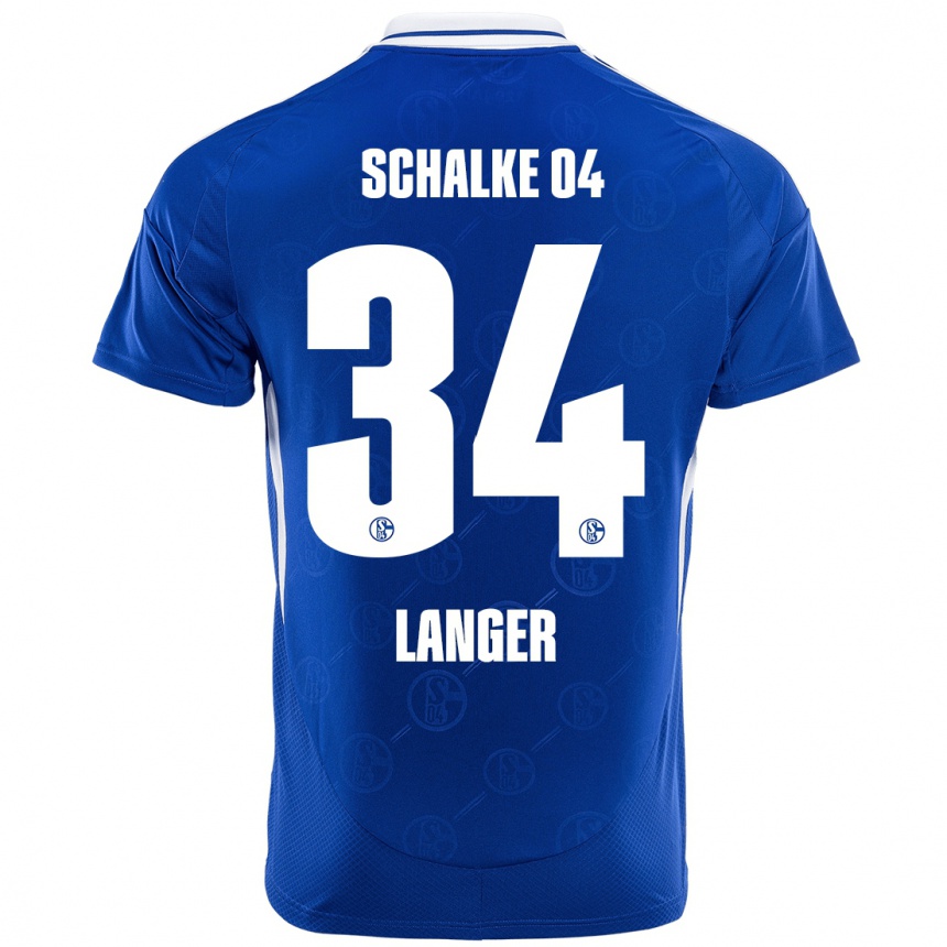 Kinder Fußball Michael Langer #34 Königsblau Heimtrikot Trikot 2024/25 T-Shirt Luxemburg