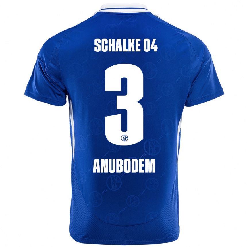 Kinder Fußball Ngufor Anubodem #3 Königsblau Heimtrikot Trikot 2024/25 T-Shirt Luxemburg