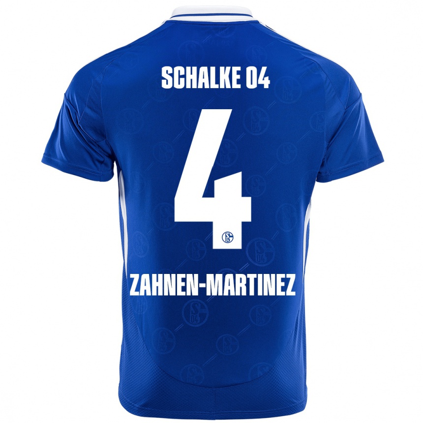 Kinder Fußball Pablo Zahnen-Martinez #4 Königsblau Heimtrikot Trikot 2024/25 T-Shirt Luxemburg