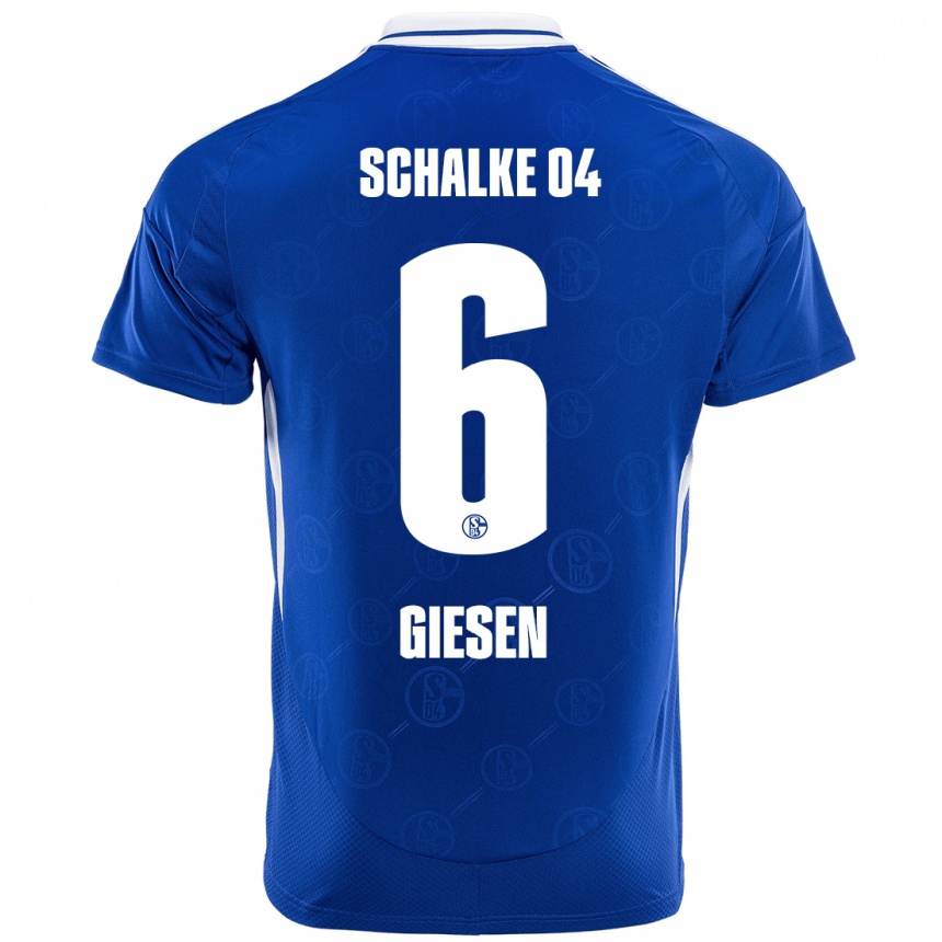 Kinder Fußball Tim Giesen #6 Königsblau Heimtrikot Trikot 2024/25 T-Shirt Luxemburg