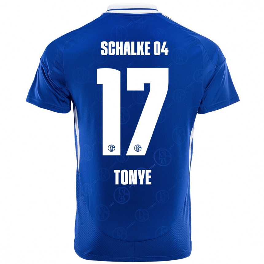 Kinder Fußball Yannick Tonye #17 Königsblau Heimtrikot Trikot 2024/25 T-Shirt Luxemburg