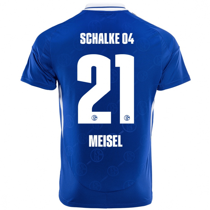 Kinder Fußball Kelsey Meisel #21 Königsblau Heimtrikot Trikot 2024/25 T-Shirt Luxemburg