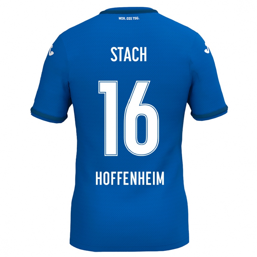 Kinder Fußball Anton Stach #16 Königsblau Heimtrikot Trikot 2024/25 T-Shirt Luxemburg