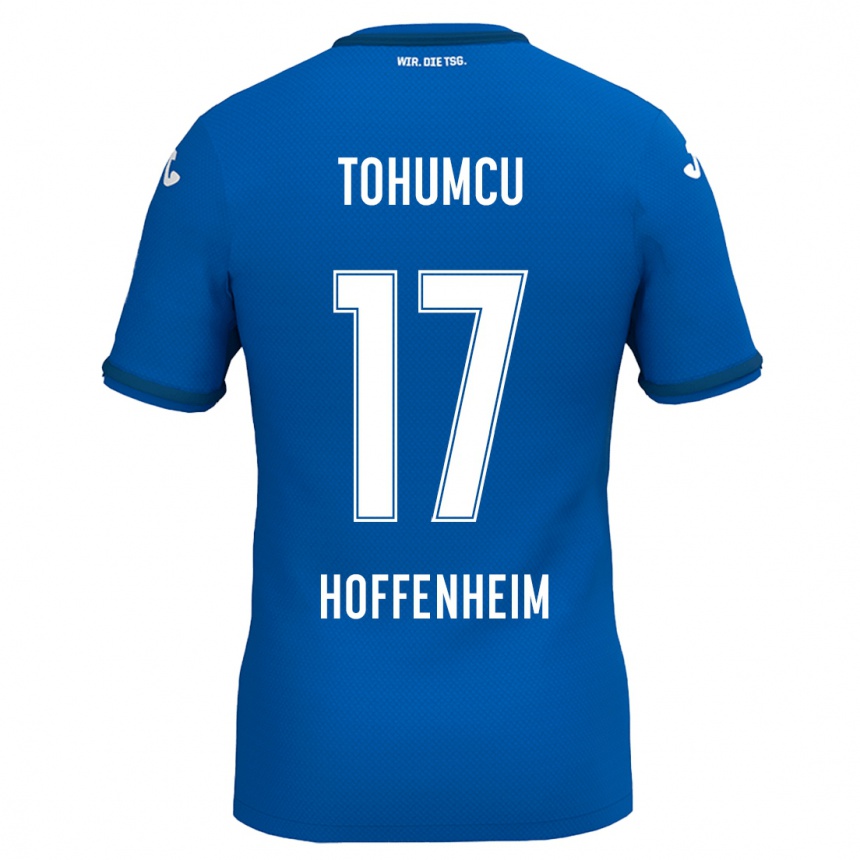 Kinder Fußball Umut Tohumcu #17 Königsblau Heimtrikot Trikot 2024/25 T-Shirt Luxemburg