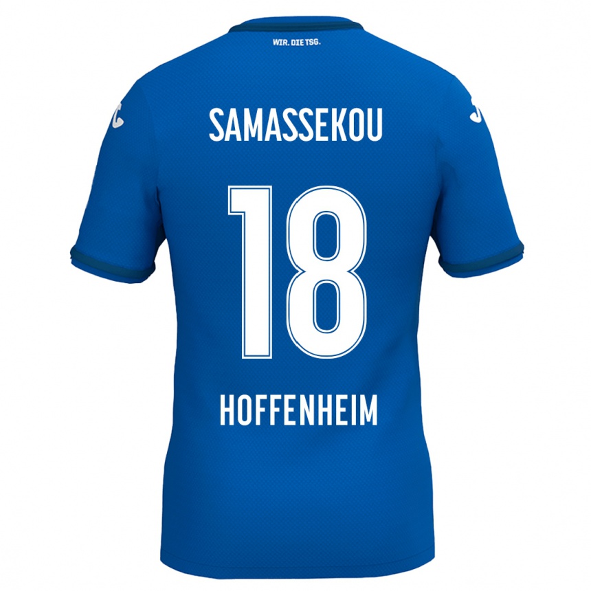 Kinder Fußball Diadié Samassékou #18 Königsblau Heimtrikot Trikot 2024/25 T-Shirt Luxemburg