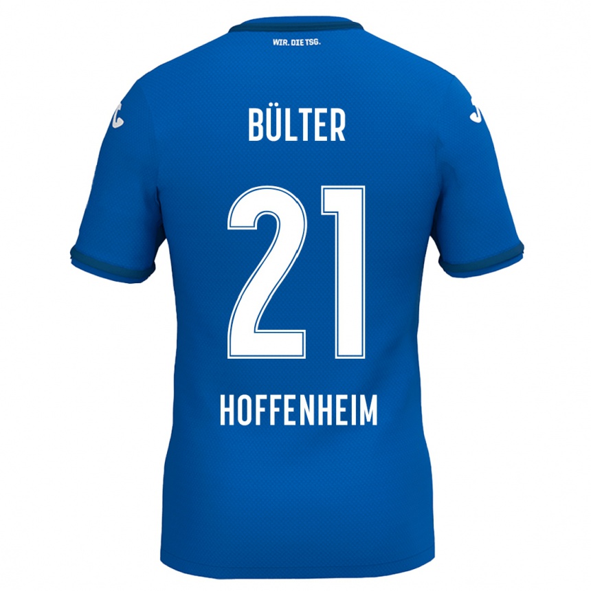 Kinder Fußball Marius Bülter #21 Königsblau Heimtrikot Trikot 2024/25 T-Shirt Luxemburg