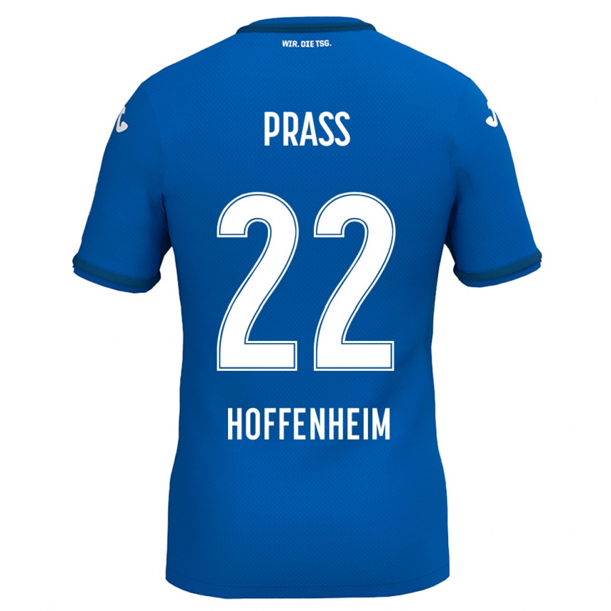 Kinder Fußball Alexander Prass #22 Königsblau Heimtrikot Trikot 2024/25 T-Shirt Luxemburg