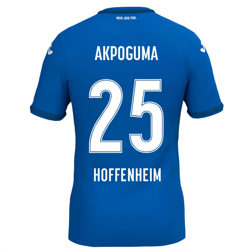 Kinder Fußball Kevin Akpoguma #25 Königsblau Heimtrikot Trikot 2024/25 T-Shirt Luxemburg