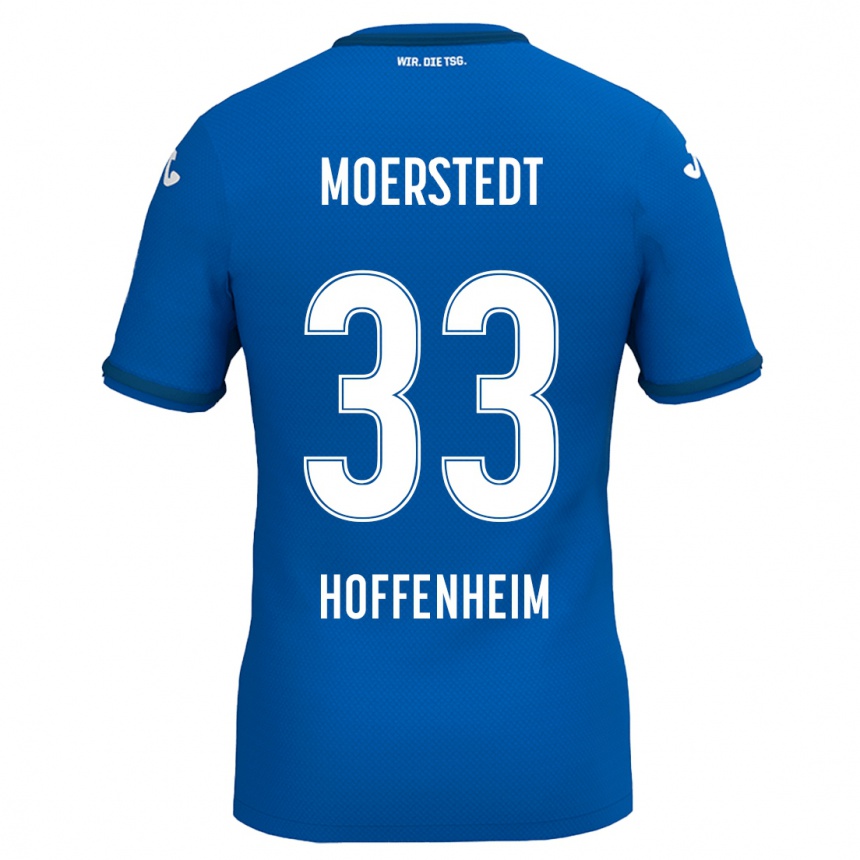 Kinder Fußball Max Moerstedt #33 Königsblau Heimtrikot Trikot 2024/25 T-Shirt Luxemburg