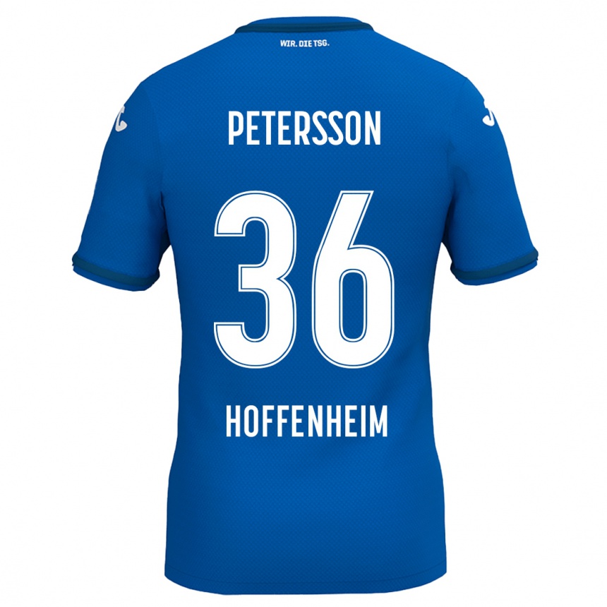 Kinder Fußball Lúkas Petersson #36 Königsblau Heimtrikot Trikot 2024/25 T-Shirt Luxemburg