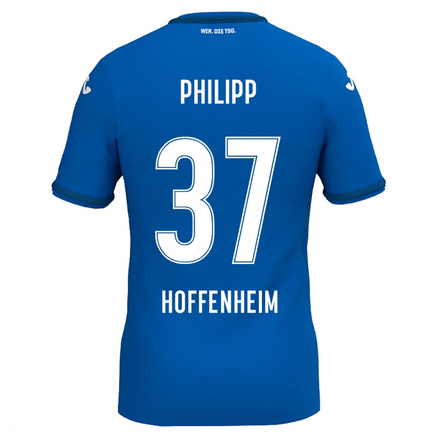 Kinder Fußball Luca Philipp #37 Königsblau Heimtrikot Trikot 2024/25 T-Shirt Luxemburg