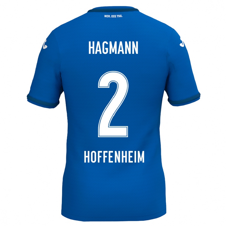 Kinder Fußball Felix Hagmann #2 Königsblau Heimtrikot Trikot 2024/25 T-Shirt Luxemburg