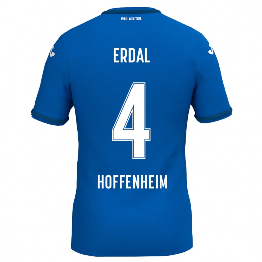 Kinder Fußball İzzet Erdal #4 Königsblau Heimtrikot Trikot 2024/25 T-Shirt Luxemburg