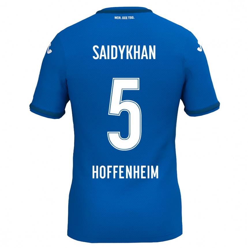 Kinder Fußball Ibrahim Saidykhan #5 Königsblau Heimtrikot Trikot 2024/25 T-Shirt Luxemburg