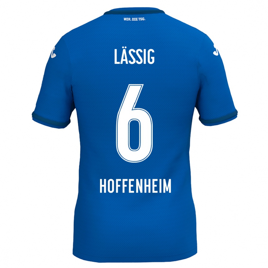 Kinder Fußball Valentin Lässig #6 Königsblau Heimtrikot Trikot 2024/25 T-Shirt Luxemburg