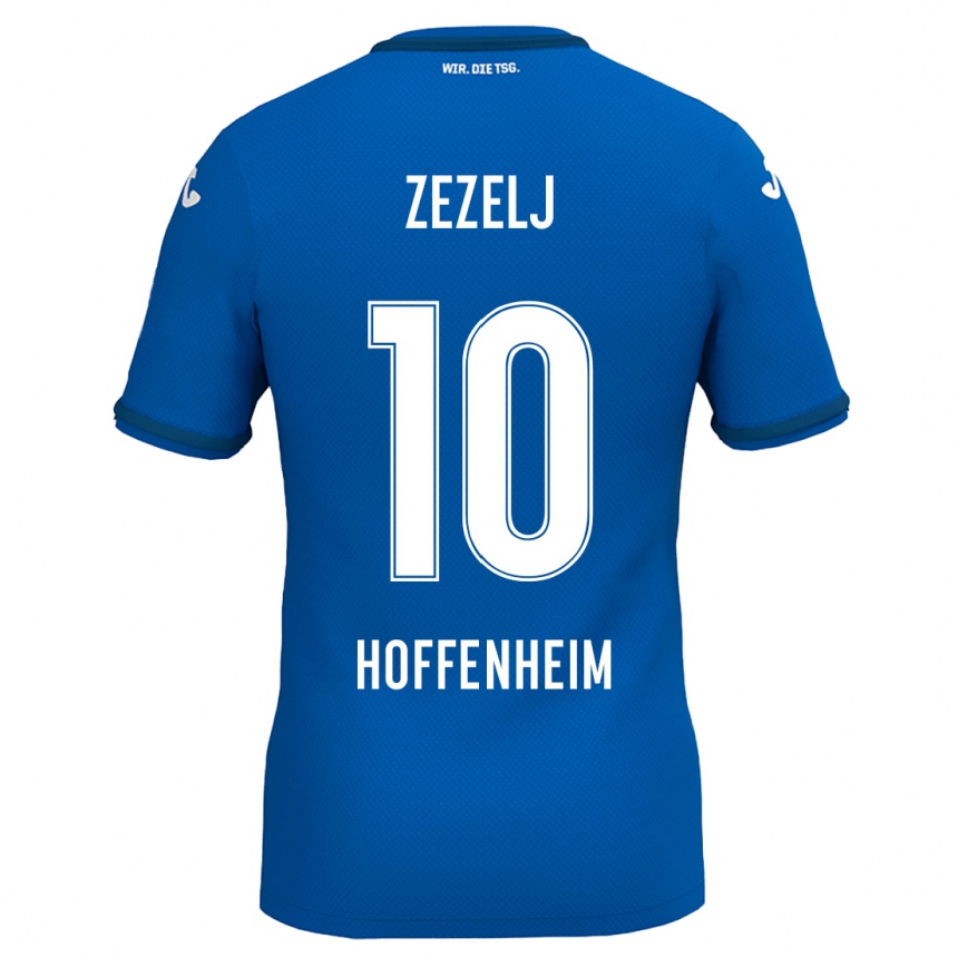 Kinder Fußball Neno Zezelj #10 Königsblau Heimtrikot Trikot 2024/25 T-Shirt Luxemburg