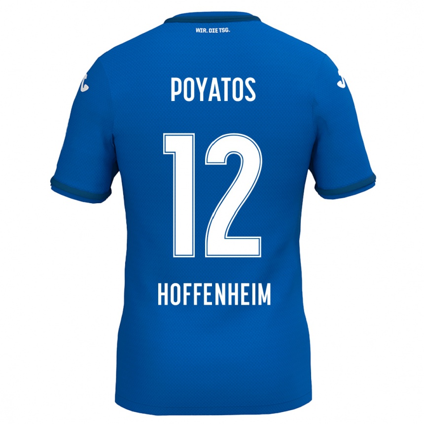 Kinder Fußball Miguel Poyatos #12 Königsblau Heimtrikot Trikot 2024/25 T-Shirt Luxemburg