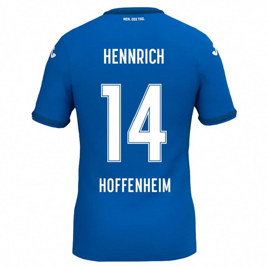 Kinder Fußball Paul Hennrich #14 Königsblau Heimtrikot Trikot 2024/25 T-Shirt Luxemburg