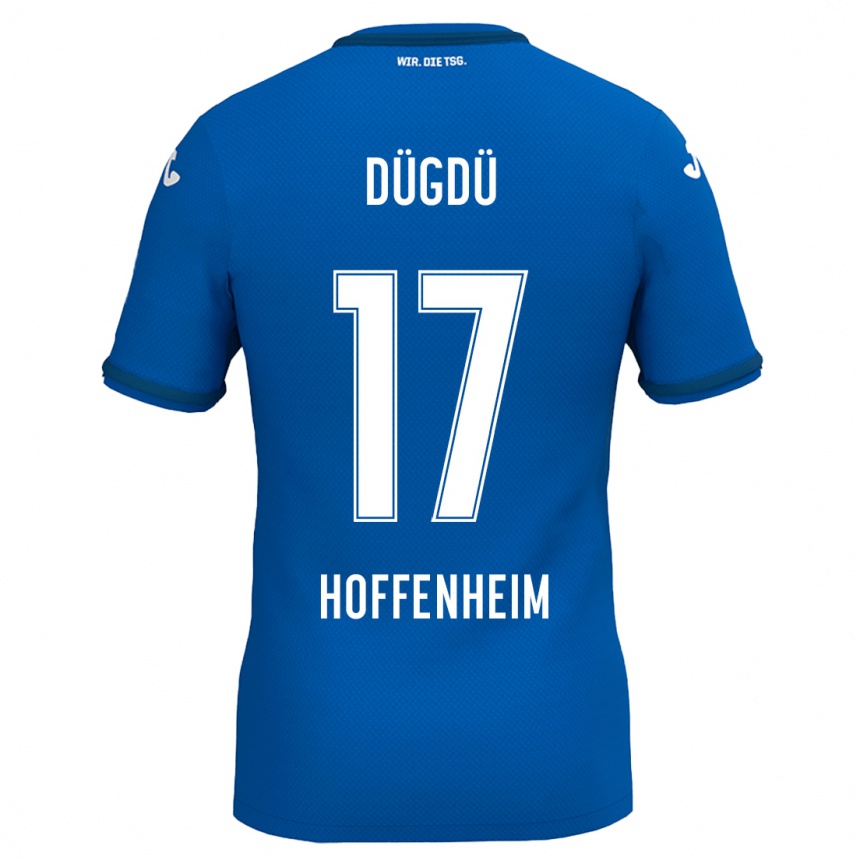 Kinder Fußball Tamay Dügdü #17 Königsblau Heimtrikot Trikot 2024/25 T-Shirt Luxemburg