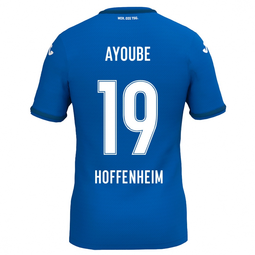 Kinder Fußball Ayoube Amaimouni-Echghouyab #19 Königsblau Heimtrikot Trikot 2024/25 T-Shirt Luxemburg