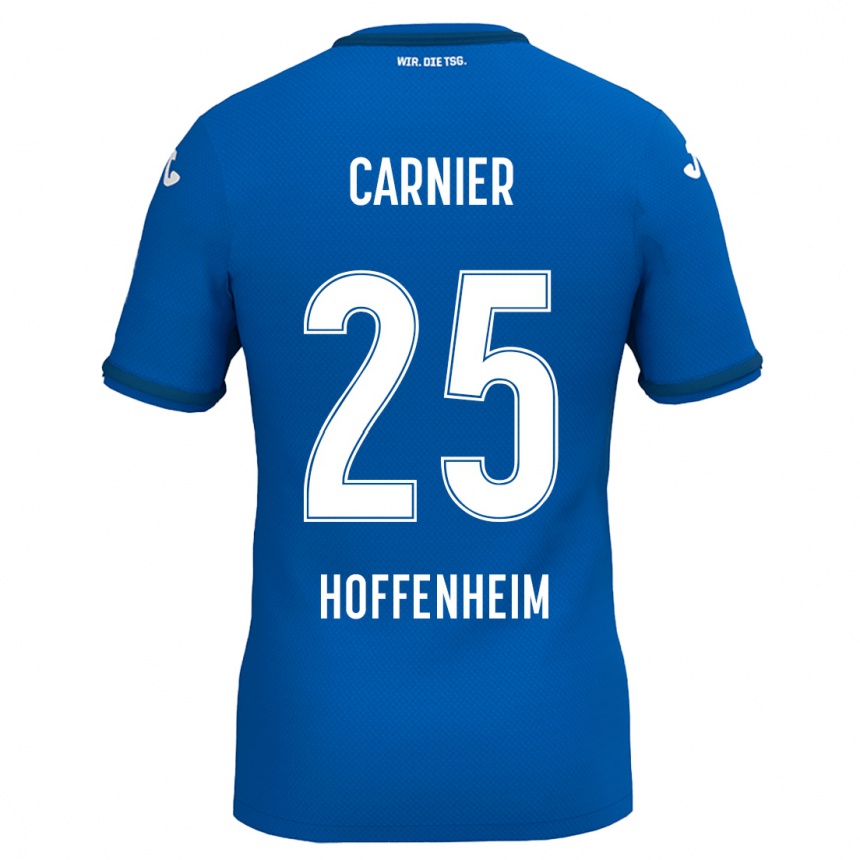 Kinder Fußball Alekseï Carnier #25 Königsblau Heimtrikot Trikot 2024/25 T-Shirt Luxemburg