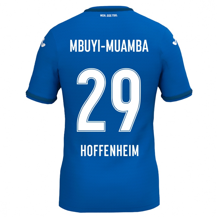 Kinder Fußball Hubert Mbuyi-Muamba #29 Königsblau Heimtrikot Trikot 2024/25 T-Shirt Luxemburg