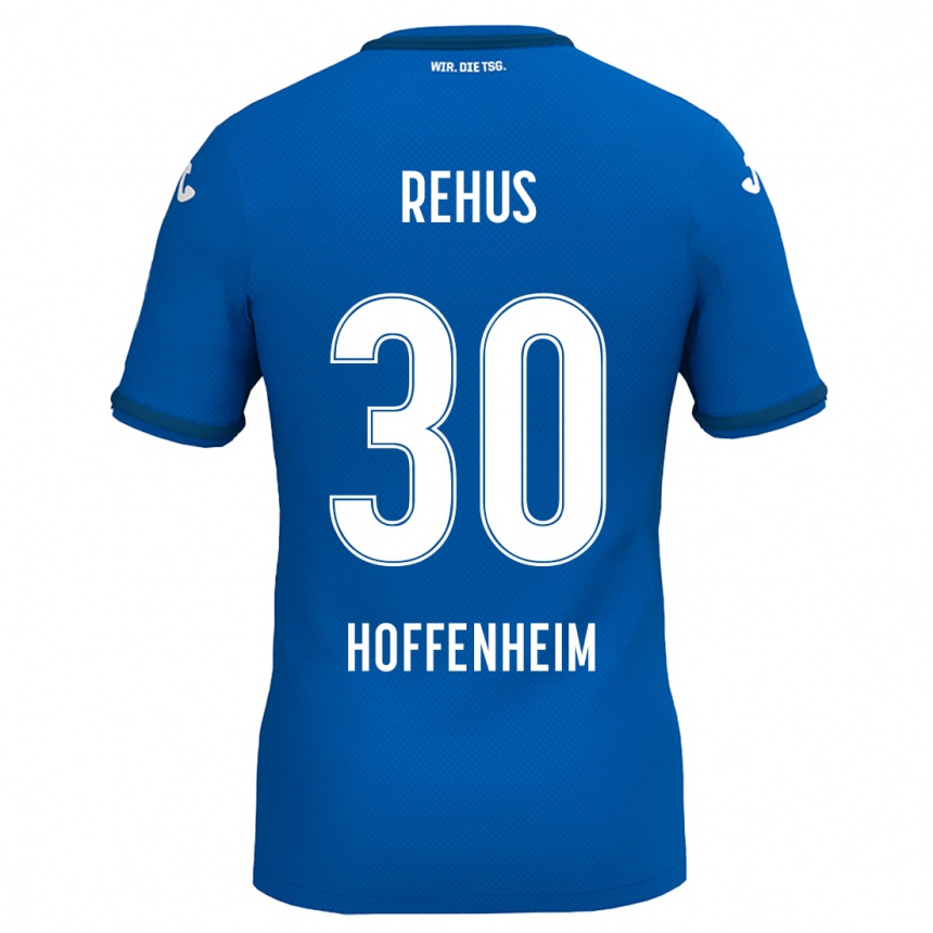 Kinder Fußball Milan Rehus #30 Königsblau Heimtrikot Trikot 2024/25 T-Shirt Luxemburg