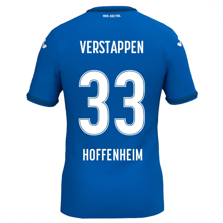 Kinder Fußball Eric Verstappen #33 Königsblau Heimtrikot Trikot 2024/25 T-Shirt Luxemburg