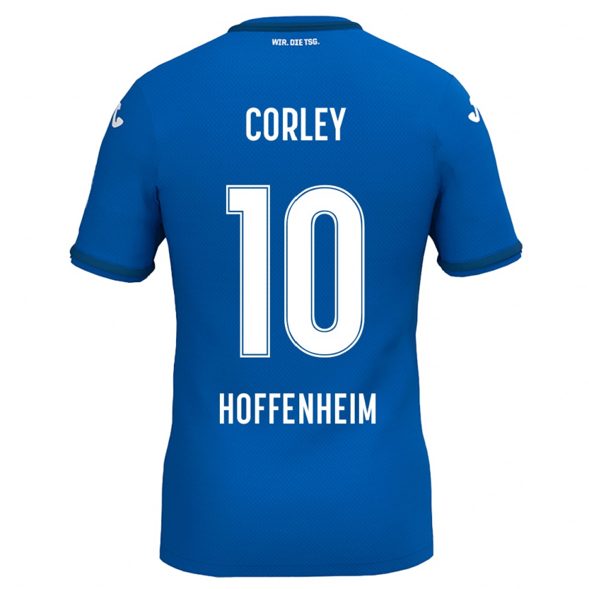 Kinder Fußball Gia Corley #10 Königsblau Heimtrikot Trikot 2024/25 T-Shirt Luxemburg