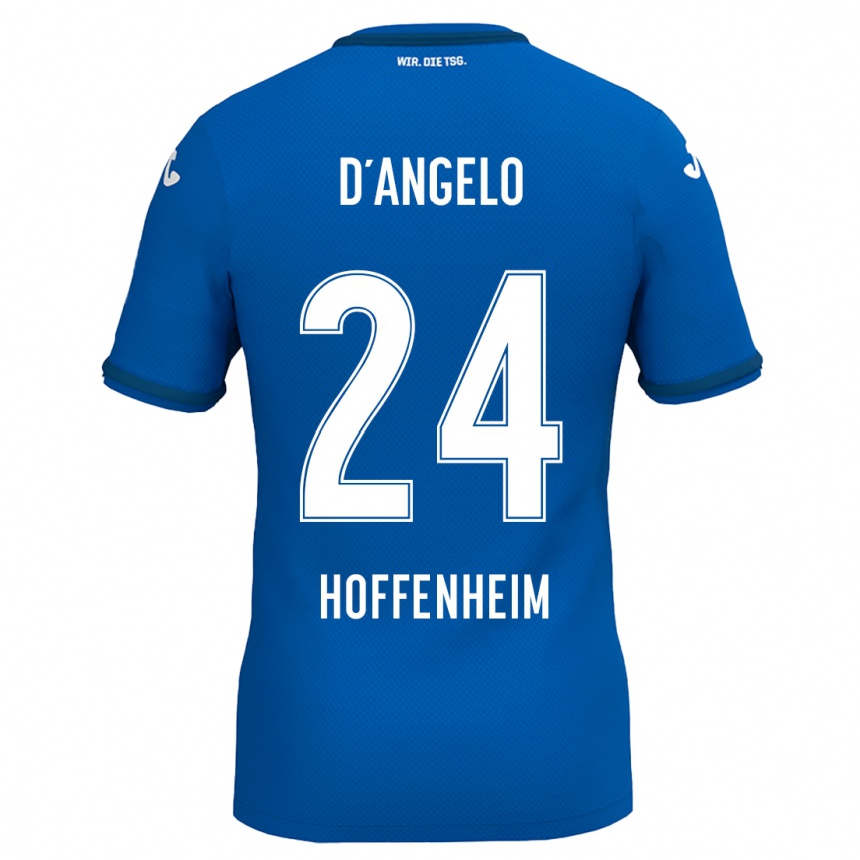 Kinder Fußball Chiara D'angelo #24 Königsblau Heimtrikot Trikot 2024/25 T-Shirt Luxemburg