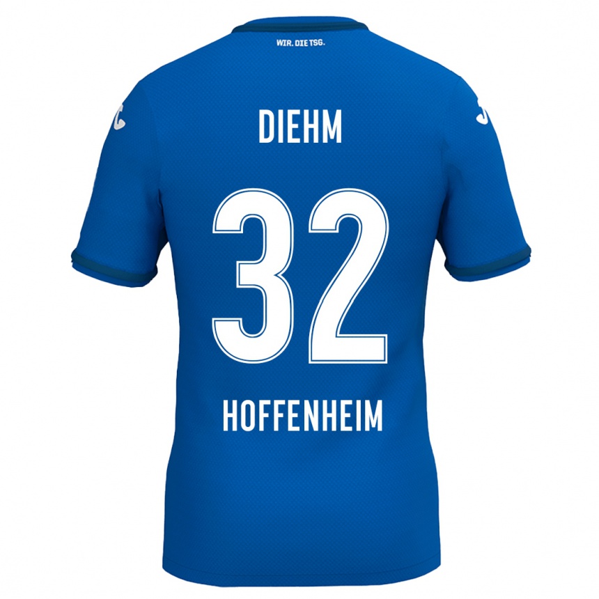 Kinder Fußball Vanessa Diehm #32 Königsblau Heimtrikot Trikot 2024/25 T-Shirt Luxemburg