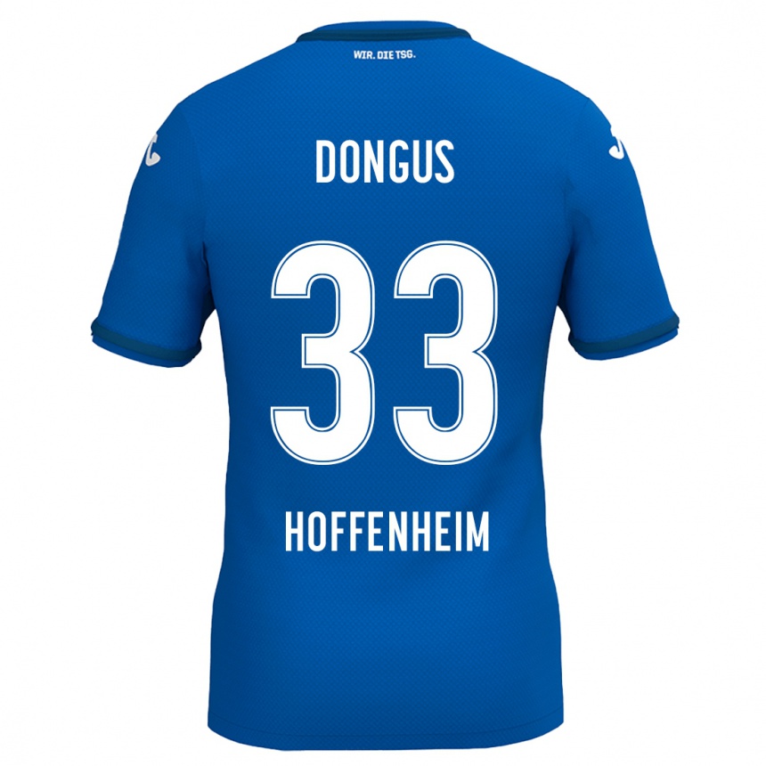 Kinder Fußball Fabienne Dongus #33 Königsblau Heimtrikot Trikot 2024/25 T-Shirt Luxemburg